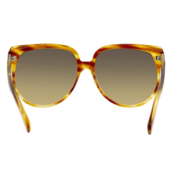 Celine CL40048I CL/40048/I 56B Light Brown Horn Fashion Square Sunglasses 62mm